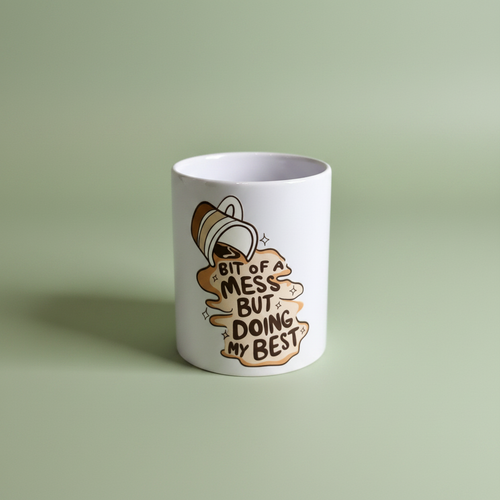 Cloverly Ceramic Mug - Sage Background
