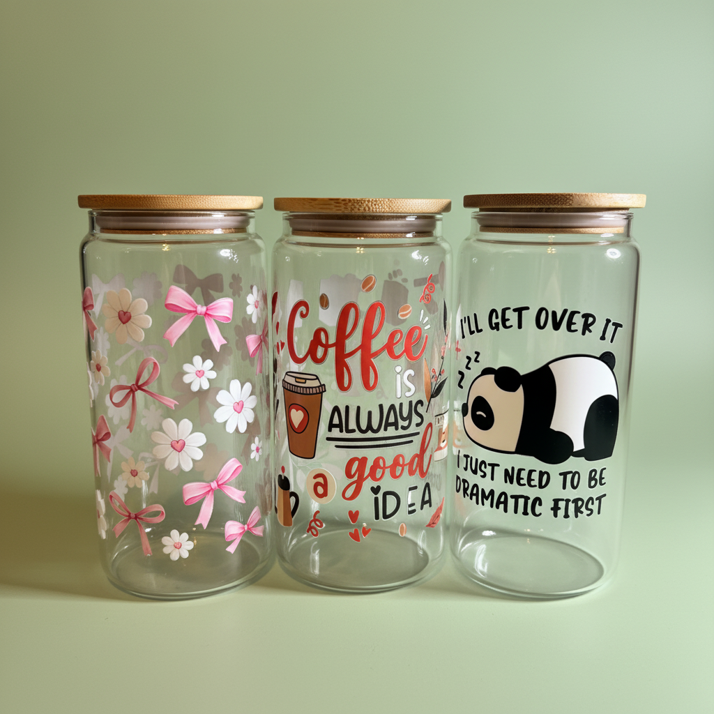 Cloverly Glass Tumbler - Sage Background